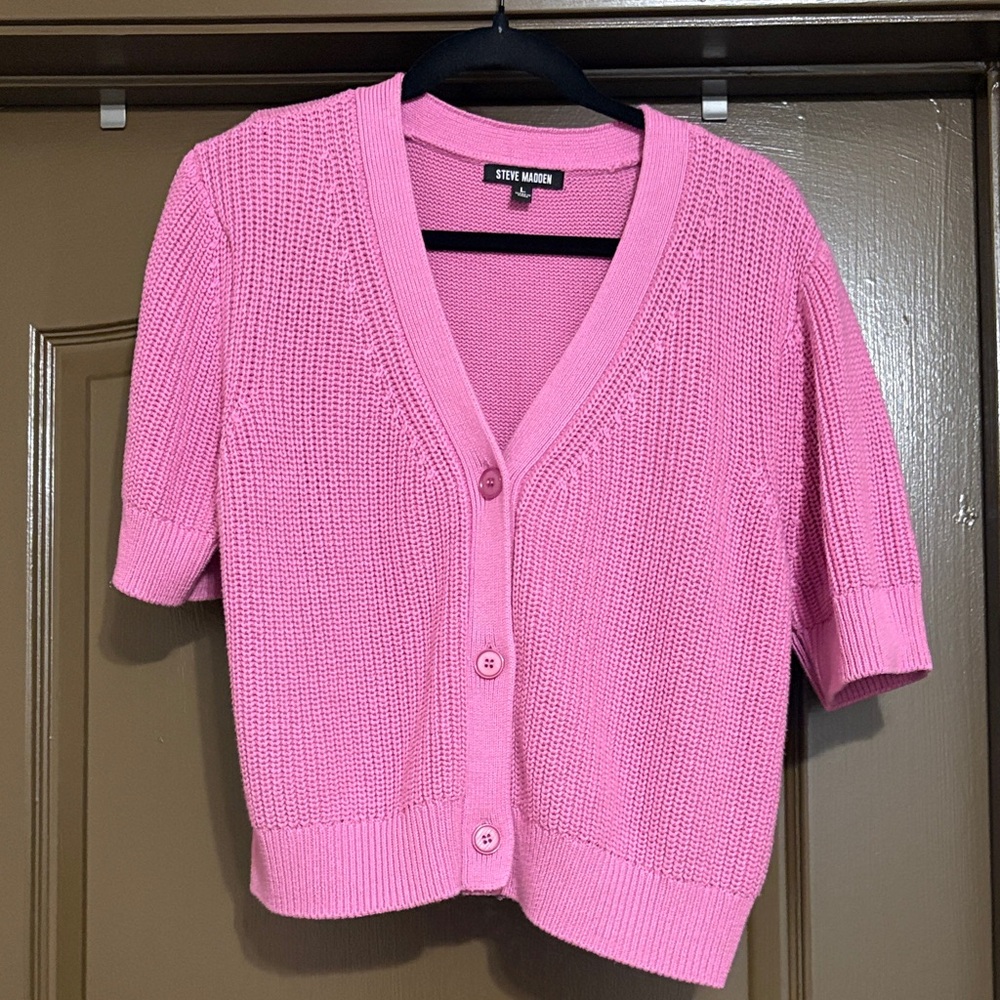 Steve Madden Vibrant Pink/Purple Cardigan Sweater